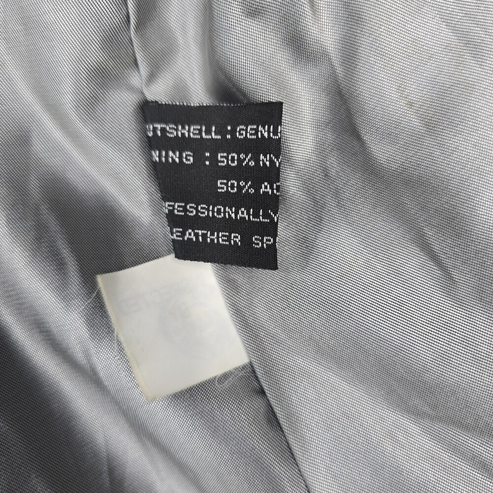 Worn Vintage 90s Beyond Sport California Lamb Leather Jacket Women L Button Up - Picture 7 of 16